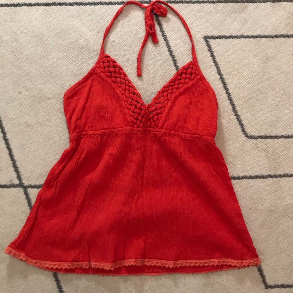 Red halter top